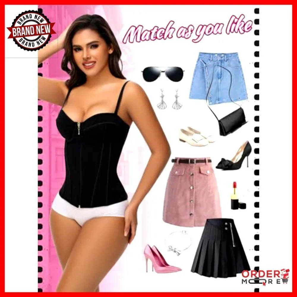Waist Trainer Corset Tummy Control Shapewear Bustier Tank Top Adjustable Straps